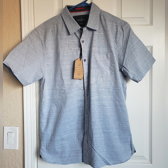 Across The Pond Other - Across The Pond  Textured Short Sleeve Button Down Shirt